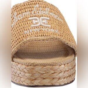 Sam Edelman Women's Camila Wedge Sandal Sand Raffia 8 Medium
